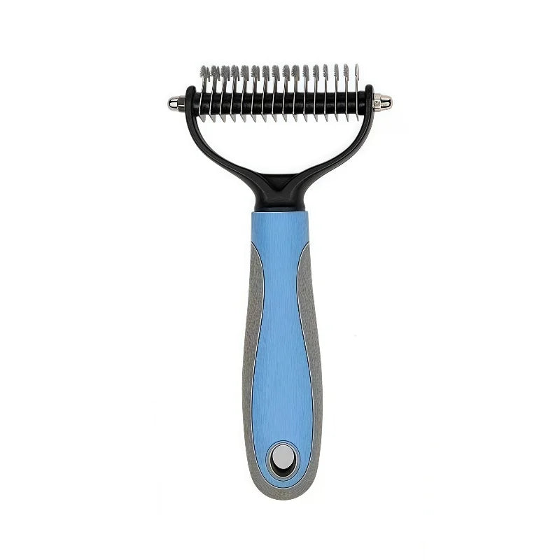 Brosse Double Face Démêlante & Anti-Mue — Acier Inoxydable (Chien & Chat)