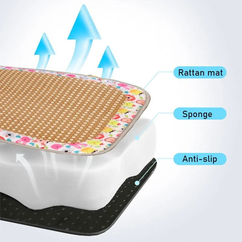 Tapis Rafraîchissant en Rotin Tressé — Fait Main, Anti-Chaleur (Chat & Chien)