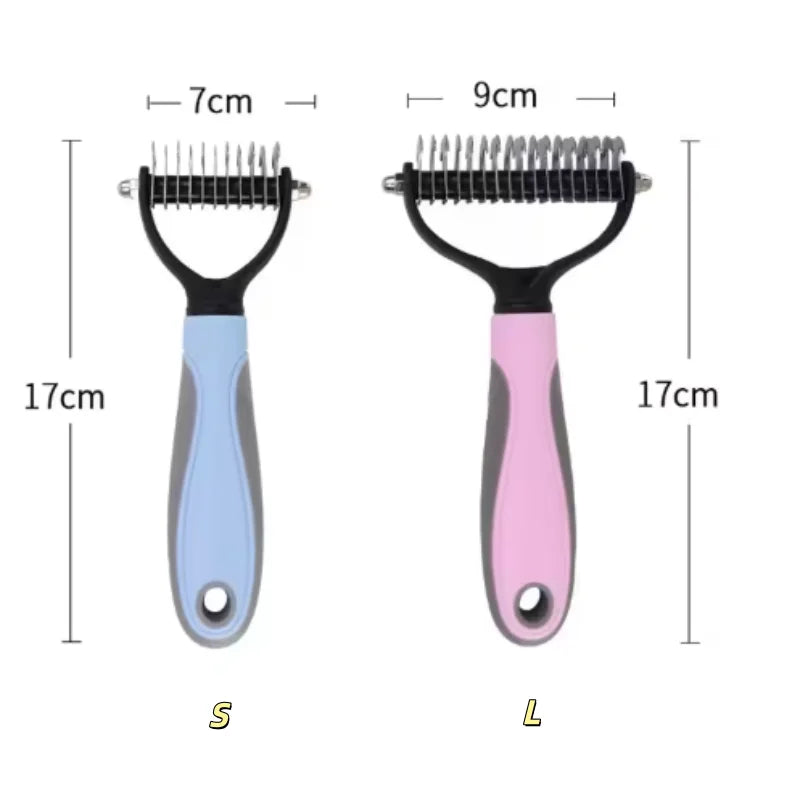 Brosse Double Face Démêlante & Anti-Mue — Acier Inoxydable (Chien & Chat)