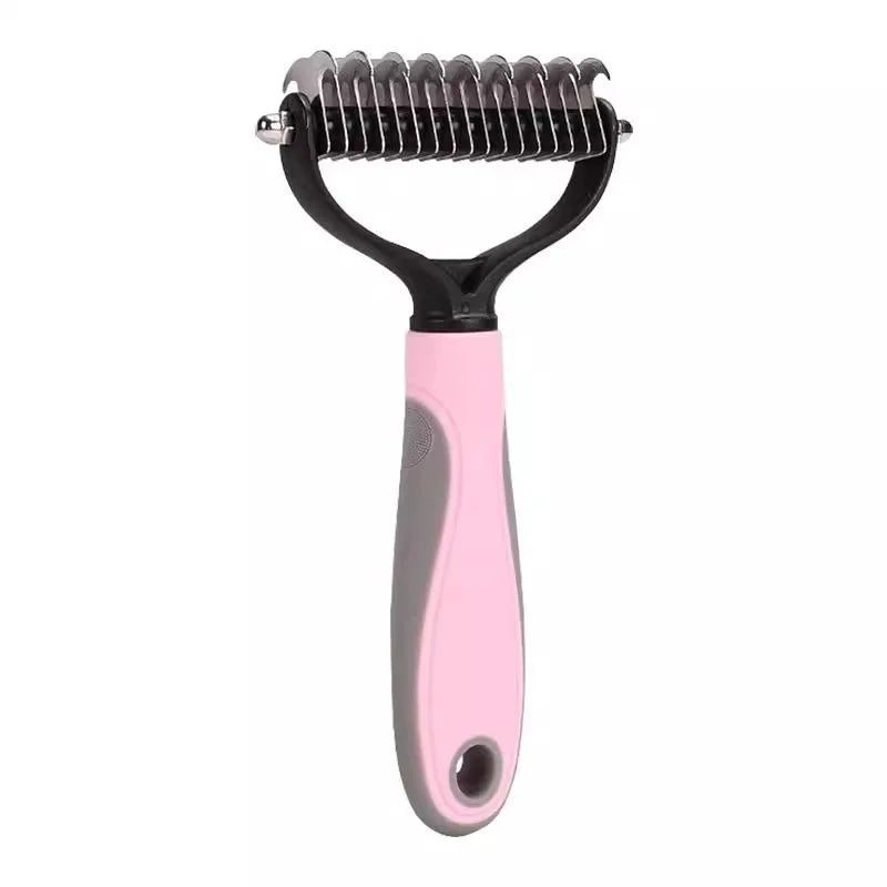Brosse Double Face Démêlante & Anti-Mue — Acier Inoxydable (Chien & Chat)