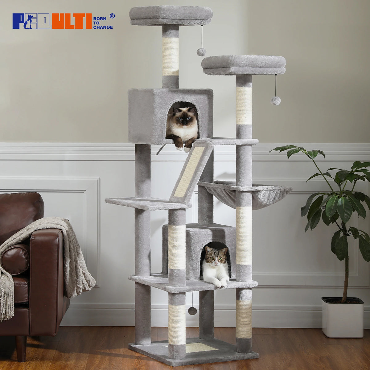 Arbre a chat geant multi-niveaux